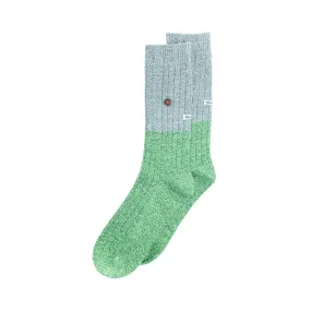 Alfredo Gonzales - Chaussettes en laine bicolore grise et verte