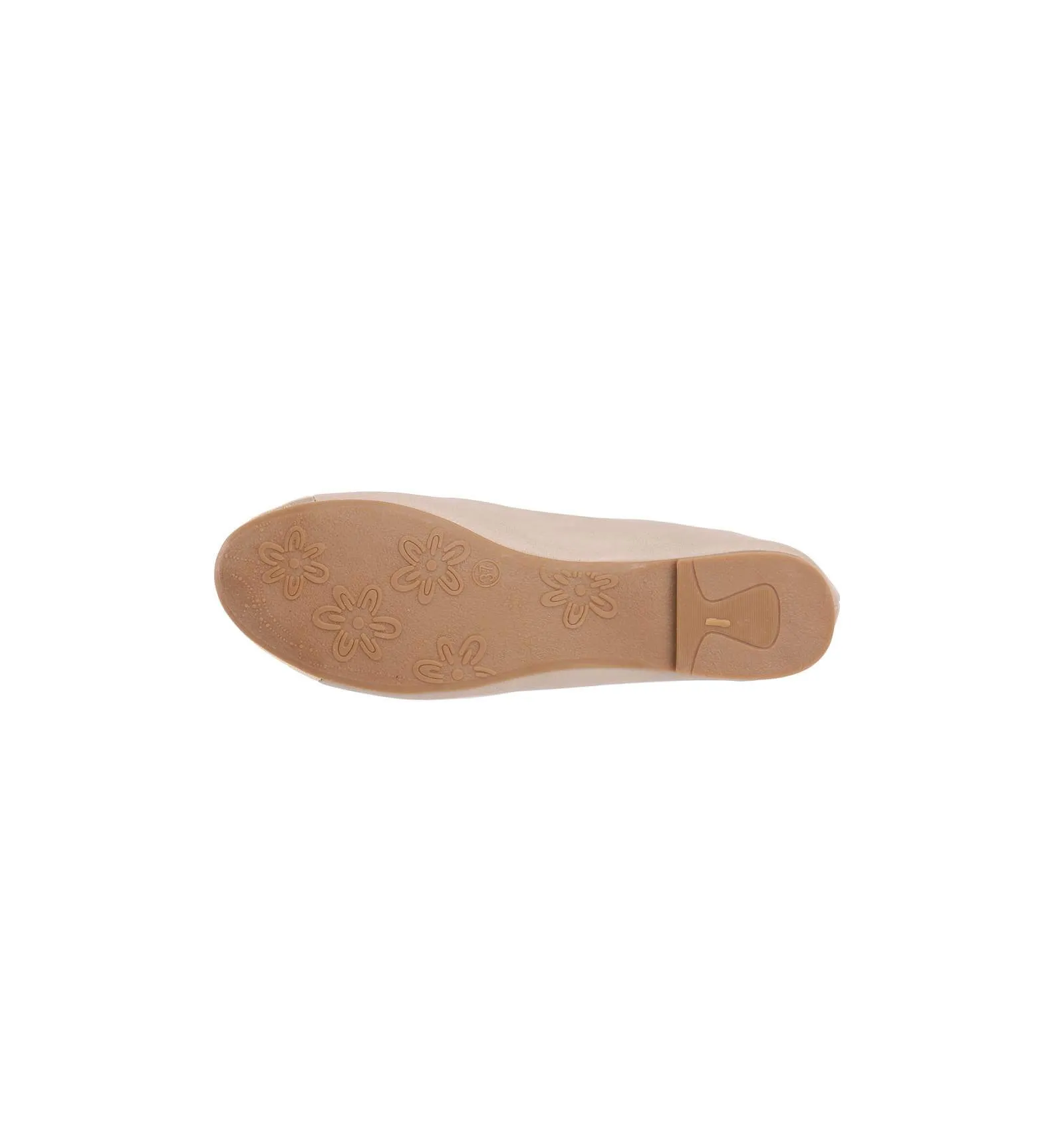 Ballerine femme simili cuir kaki et bout rond doré SHANA 