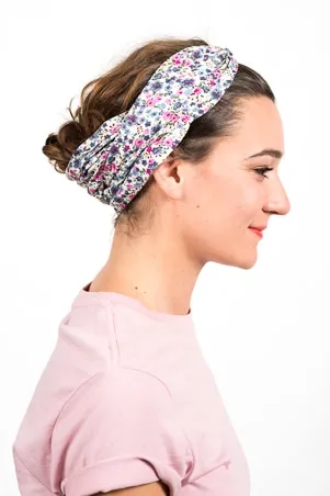 Bandeau chimio Liberty écru et son bonnet assorti - Foudre