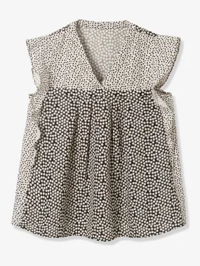 Blouse de grossesse à pois imprime pois blanc - Vertbaudet