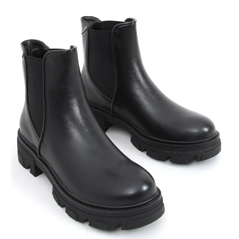 Bottines chelsea à talon haut Finn Black le noir