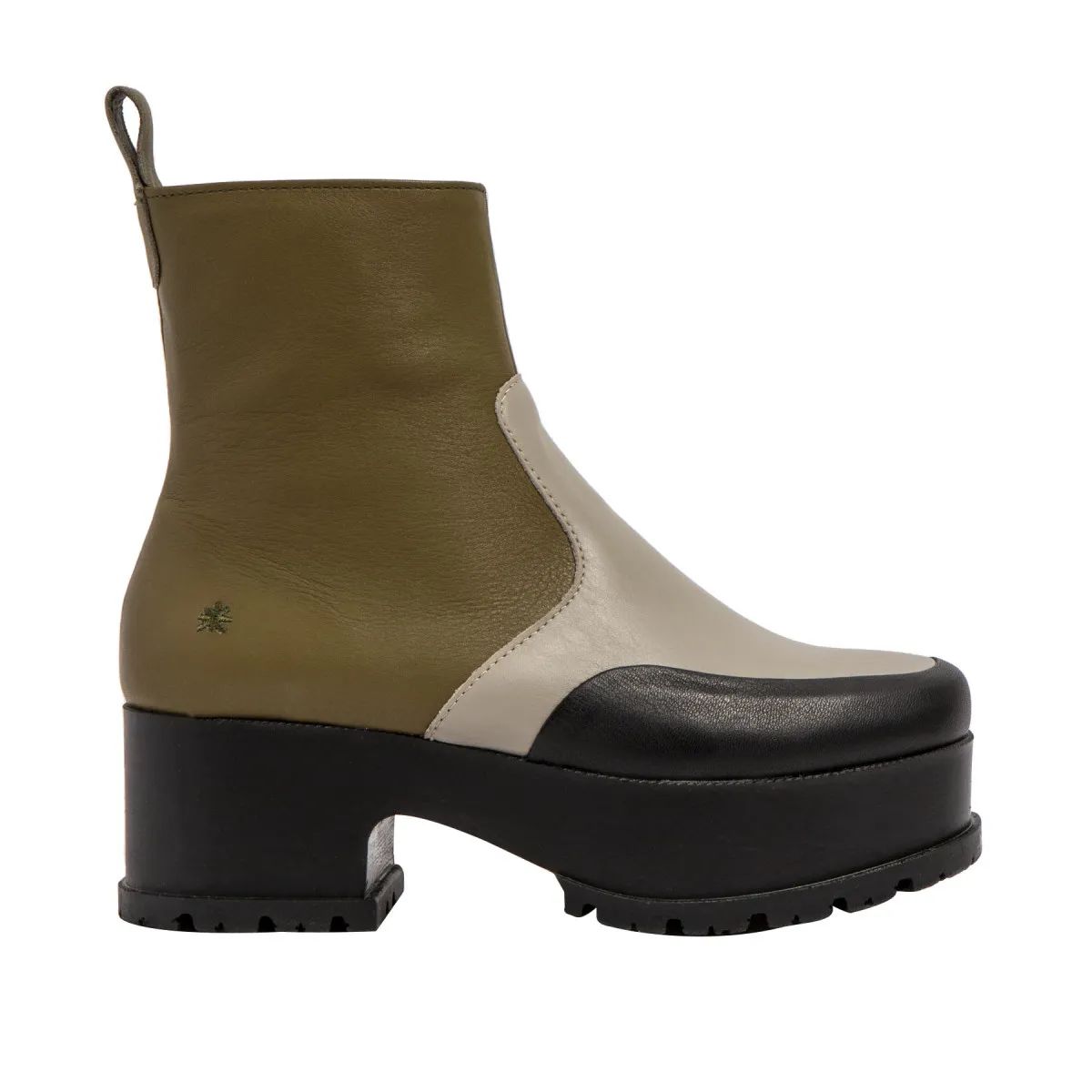 Bottines à talon cranté - Vert