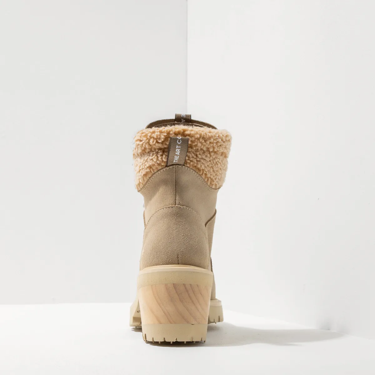 Bottines à talon lacées - Beige