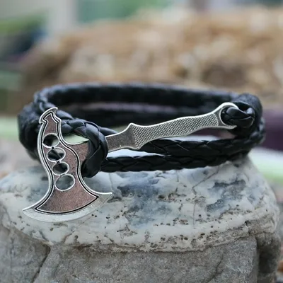 Bracelet Viking motif hache pour hommes