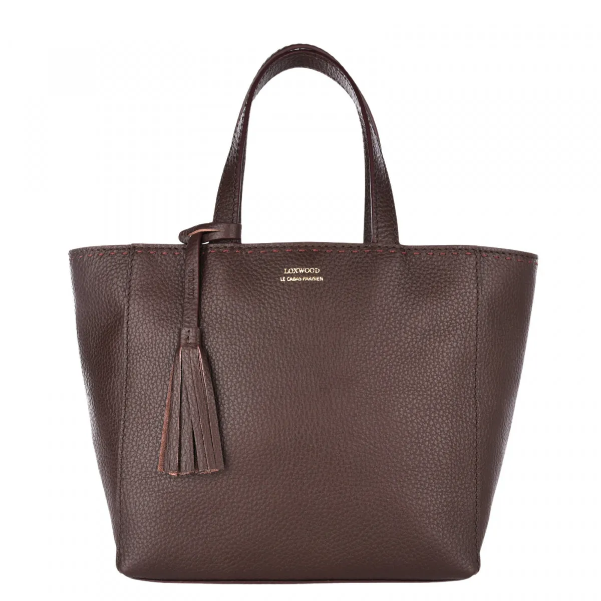 Cabas parisien Loxwood en cuir grainé - Marron