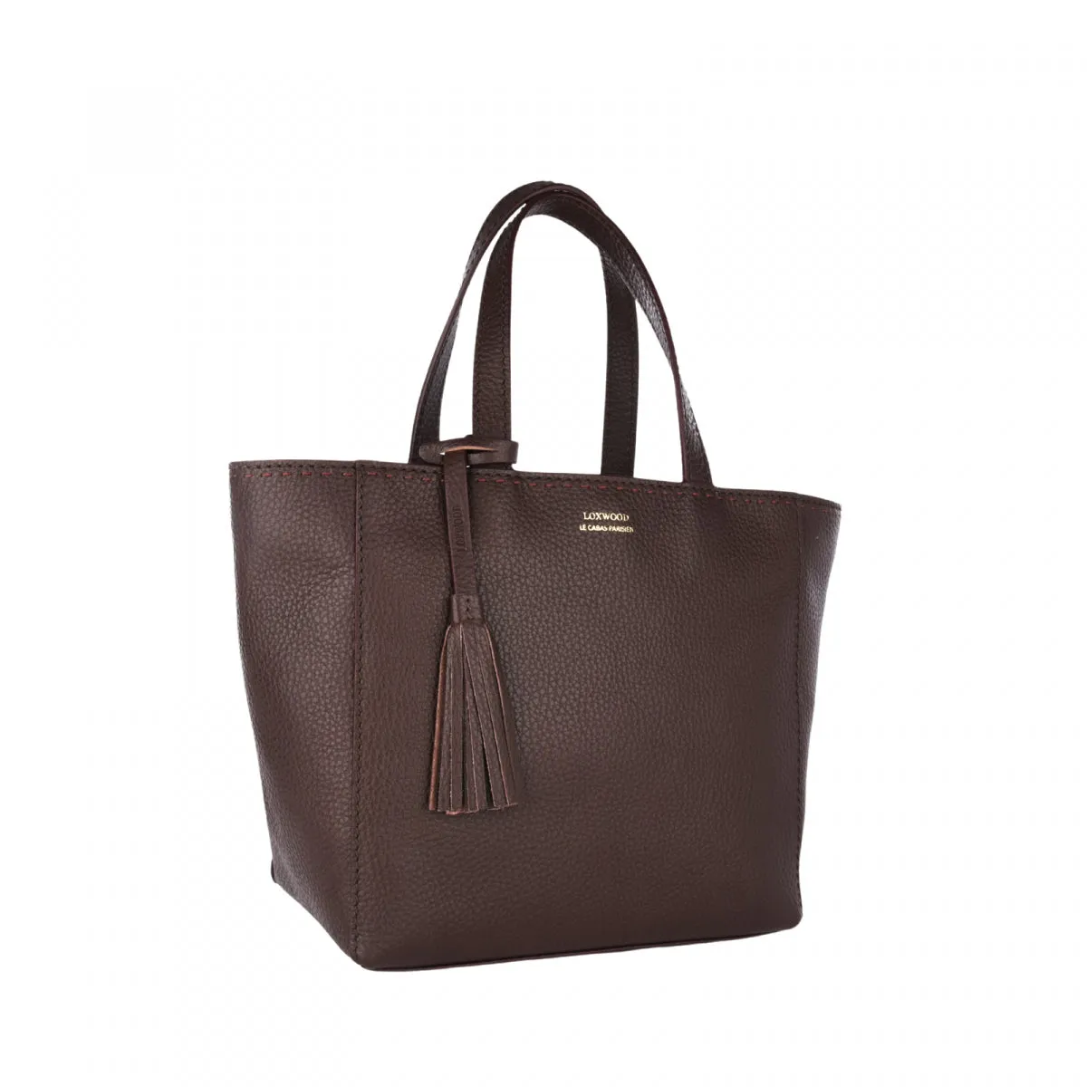 Cabas parisien Loxwood en cuir grainé - Marron