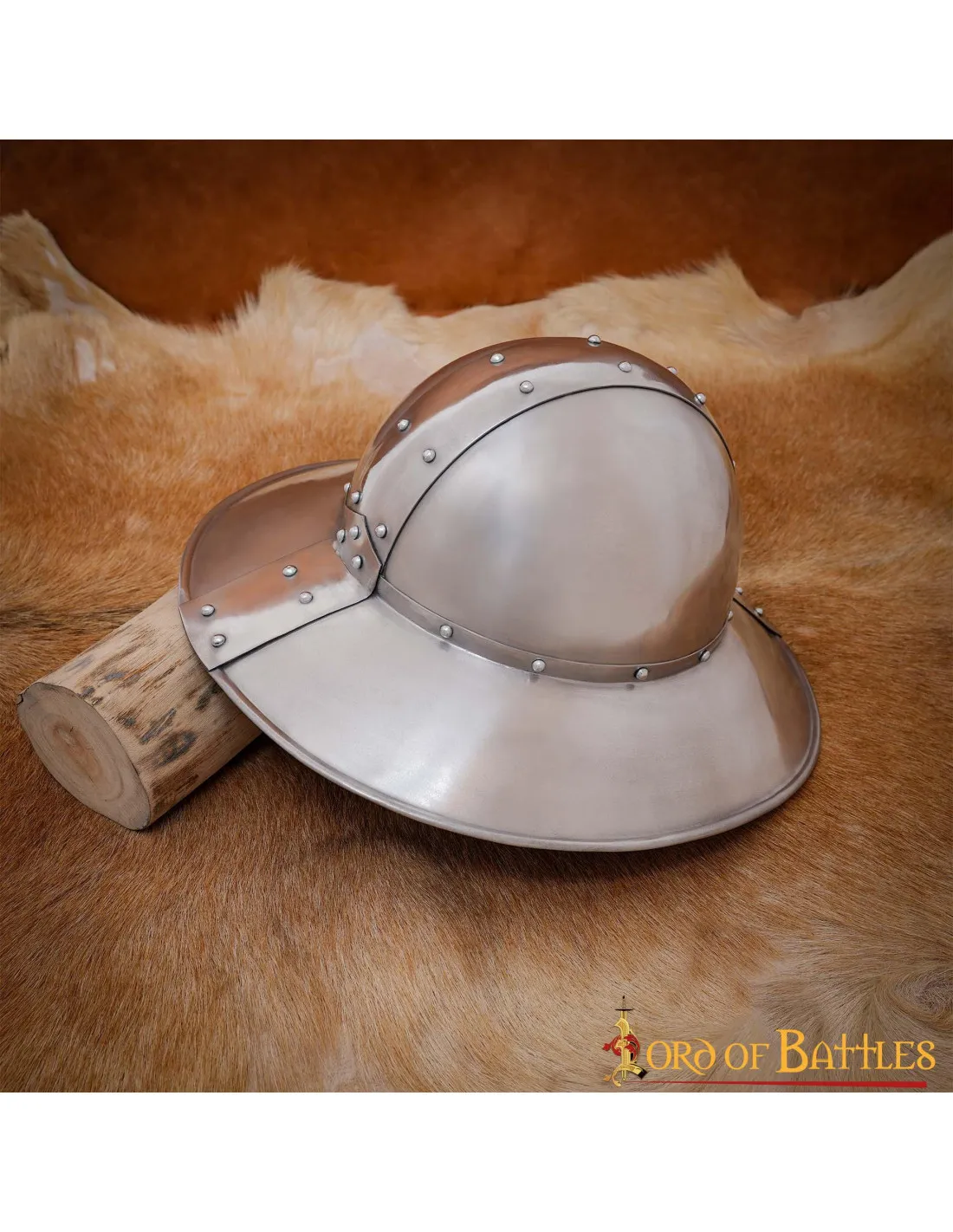 Casque médiéval bouilloire avec doublure en cuir véritable. ⚔️ Boutique Épées