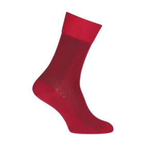 Chaussettes Ajourées bicolores vertical Laine Rouge - Labonal : ven...