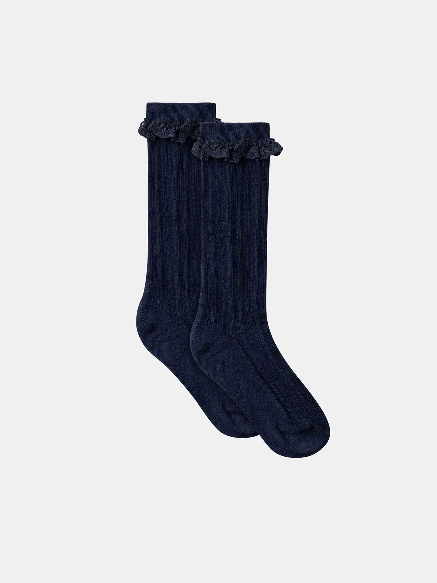 Chaussettes bleu marine en jacquard fantaisie