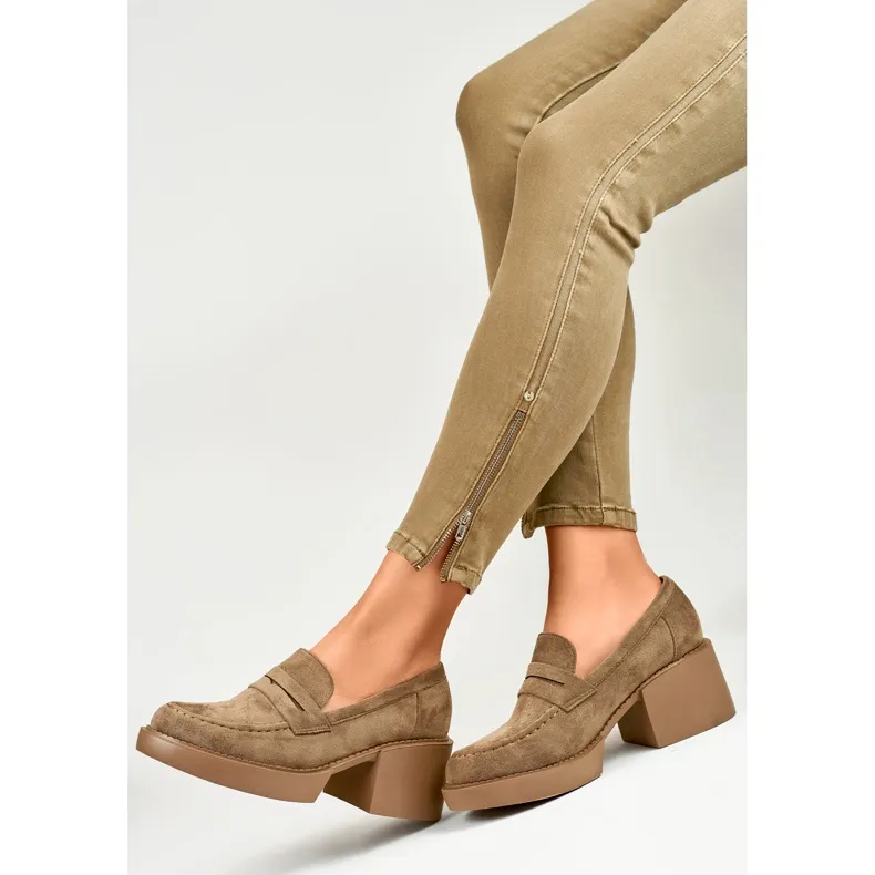 Chaussures confortables pour femmes en beige foncé