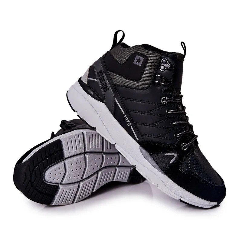 Chaussures de sport hautes pour hommes Big Star II174223 Noir le noir