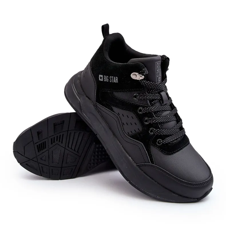 Chaussures de sport isolées pour hommes noires Big Star MM174161 le noir