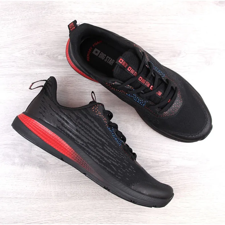 Chaussures de sport noires pour hommes Big Star LL174111 le noir