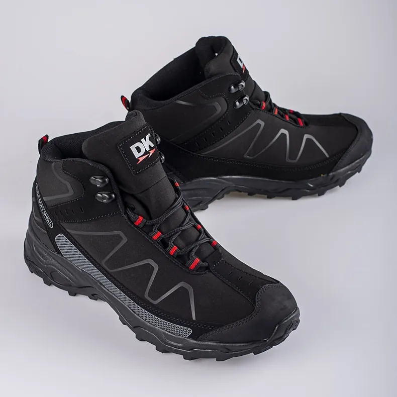 Chaussures de trekking hautes à lacets pour hommes DK le noir