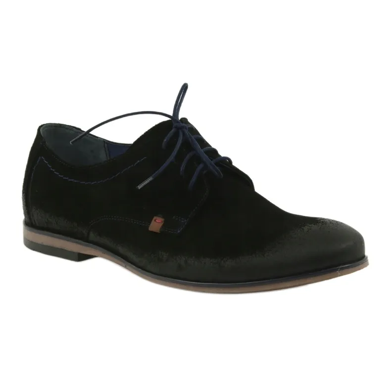 Chaussures en daim pour hommes Nikopol 1709 noir le noir