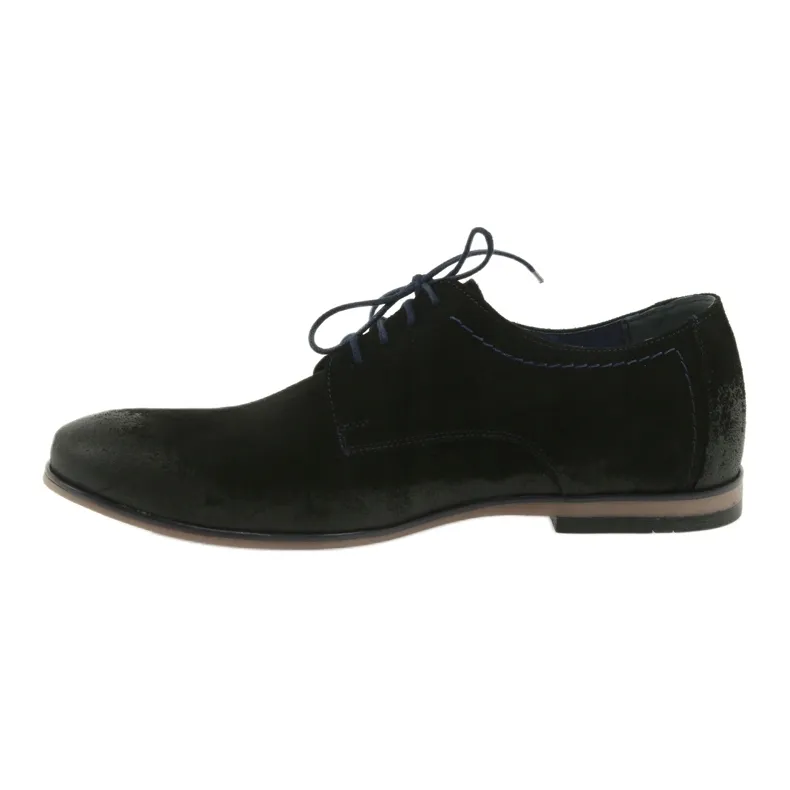 Chaussures en daim pour hommes Nikopol 1709 noir le noir