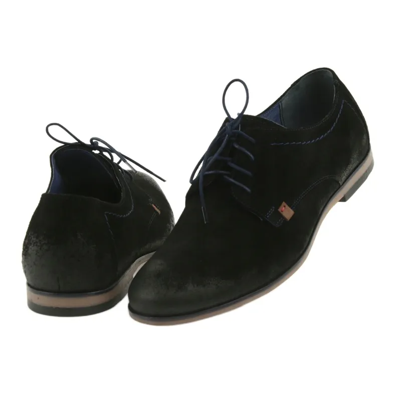 Chaussures en daim pour hommes Nikopol 1709 noir le noir