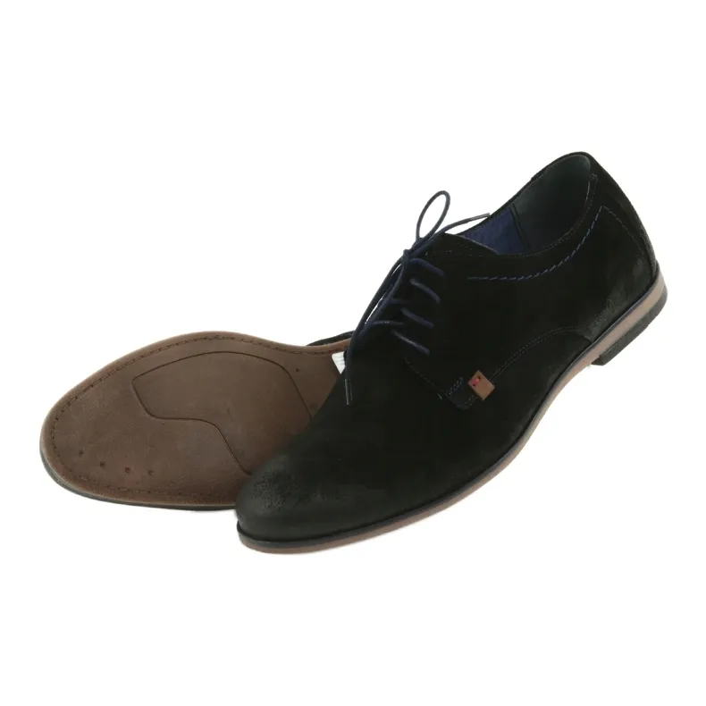 Chaussures en daim pour hommes Nikopol 1709 noir le noir