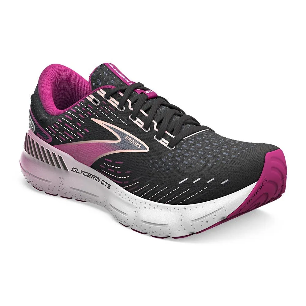 Chaussures running Brooks Femme | Brooks Glycerin GTS 20 BLACK/FUCHSIA/LINEN pour femme  - 1203701B094