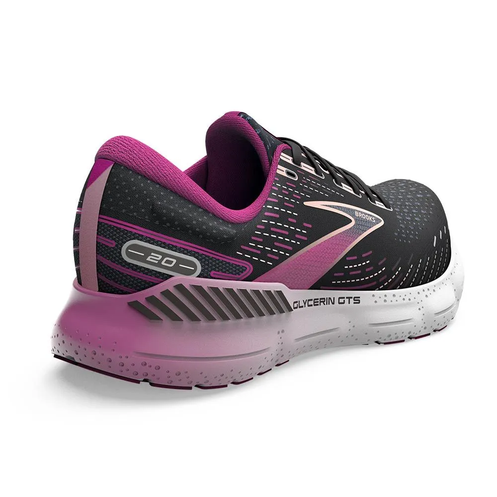 Chaussures running Brooks Femme | Brooks Glycerin GTS 20 BLACK/FUCHSIA/LINEN pour femme  - 1203701B094