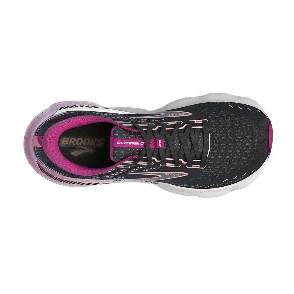 Chaussures running Brooks Femme | Brooks Glycerin GTS 20 BLACK/FUCHSIA/LINEN pour femme  - 1203701B094