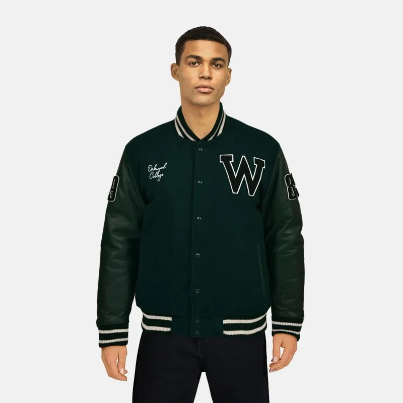 COLLEGE (REF. 64530) NOIR - BLOUSON EN CUIR VÉRITABLE