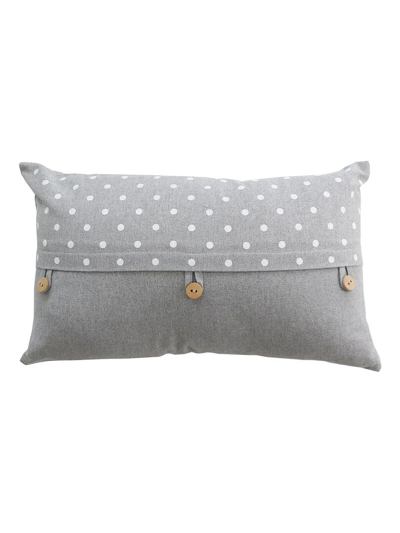 Coussin déhoussable à pois - Gris clair