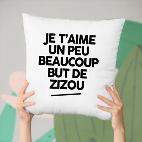 Coussin Je t'aime un peu beaucoup but de Zizou