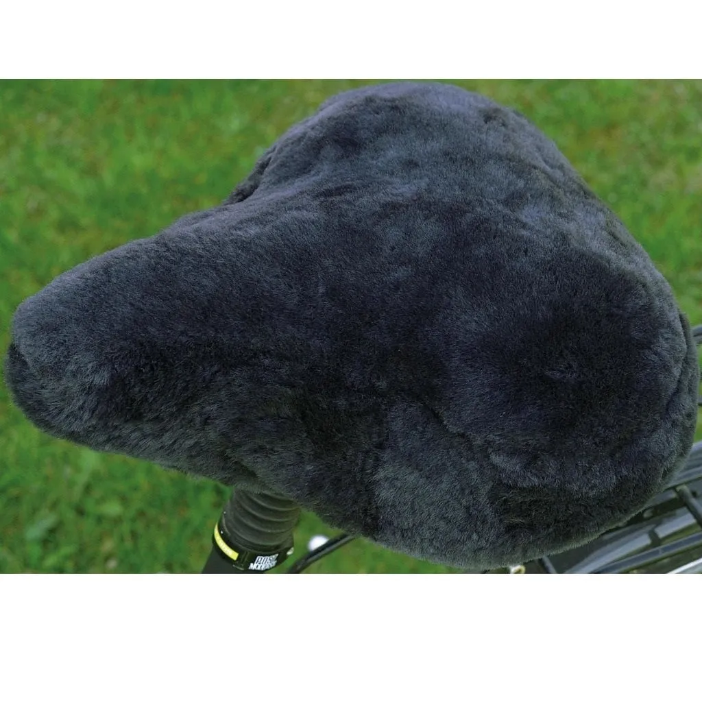 Couvre selle pour vélo fourrure véritable peau de mouton