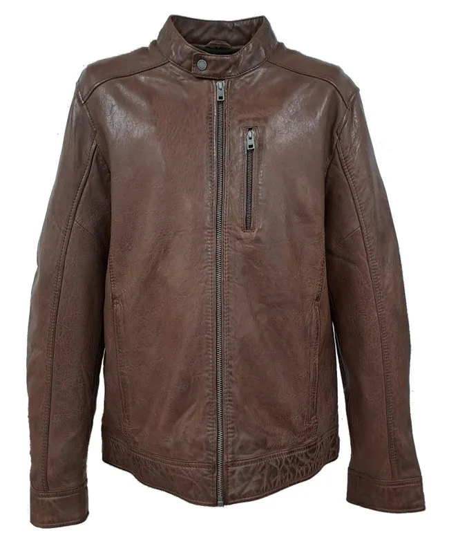 DUKE (REF. 64768) COGNAC - BLOUSON EN CUIR VÉRITABLE