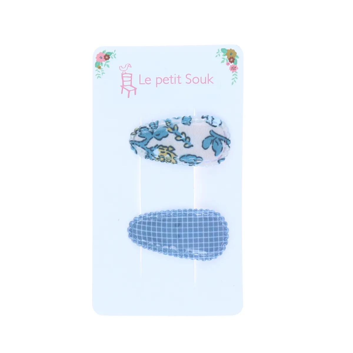 Duo de petites barrettes bleues