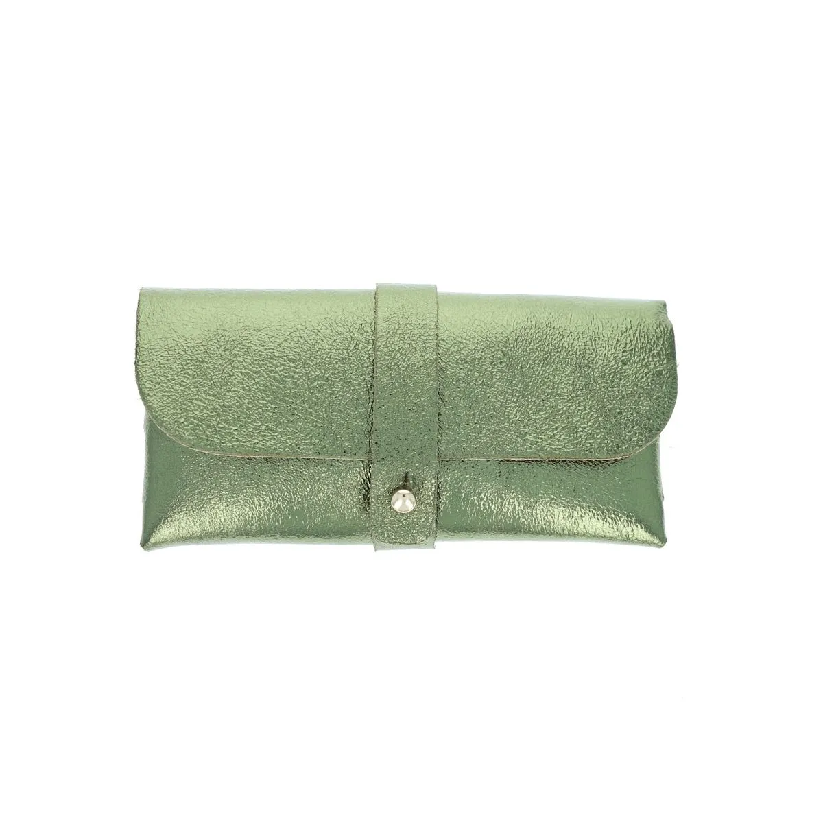 Etui à lunettes cuir irisé vert olive Maison Suzanne - Le petit Souk