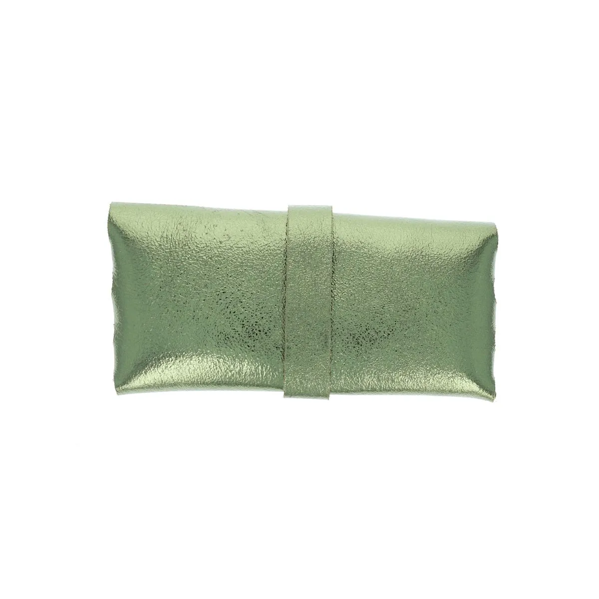 Etui à lunettes cuir irisé vert olive Maison Suzanne - Le petit Souk