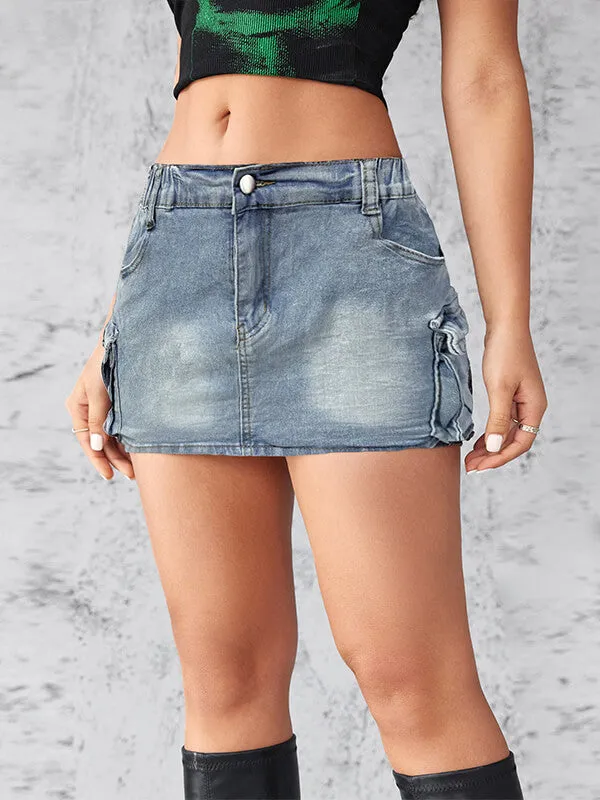 Jupe En Jean Serrée Élastique Rétro Pour Femme