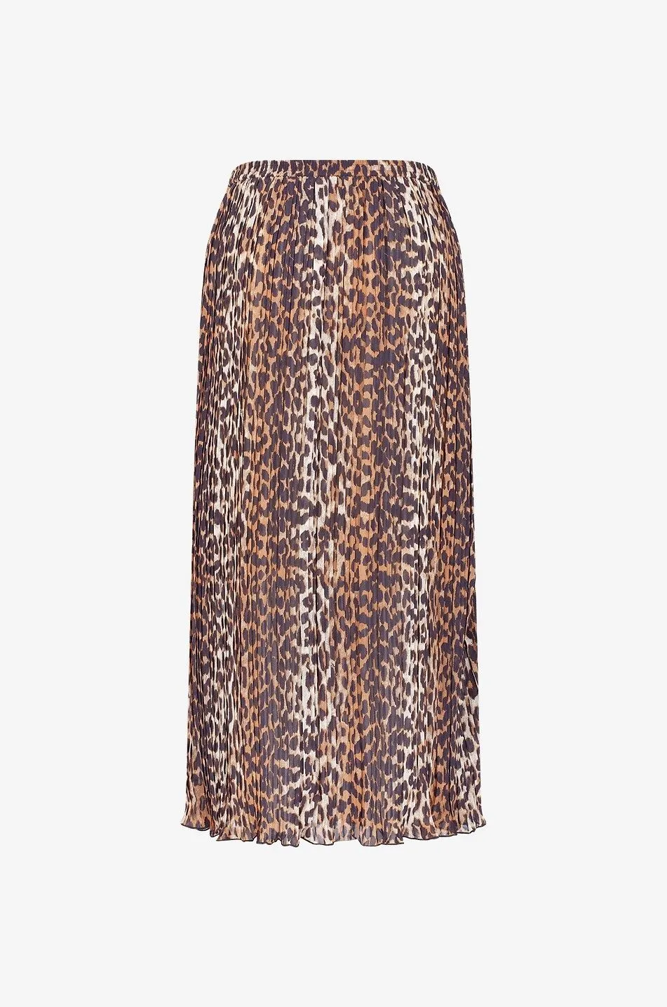 Jupe midi en georgette plissée Leopard