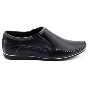 KOMODO Chaussures pour hommes en cuir 847 noir le noir