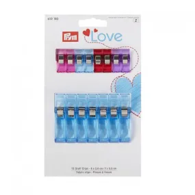 Lot de 15 pinces à tissus Prym Love