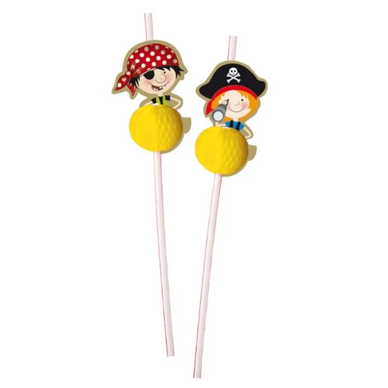 Lot de 6 Pailles Pirate Soirées à Thème de la Mer Fêtes entre Amis