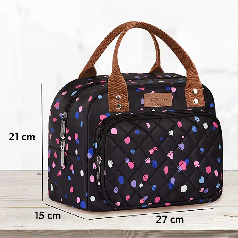 Lunch Bag Femme Matelassé Pois Colorés - Shine Boutique