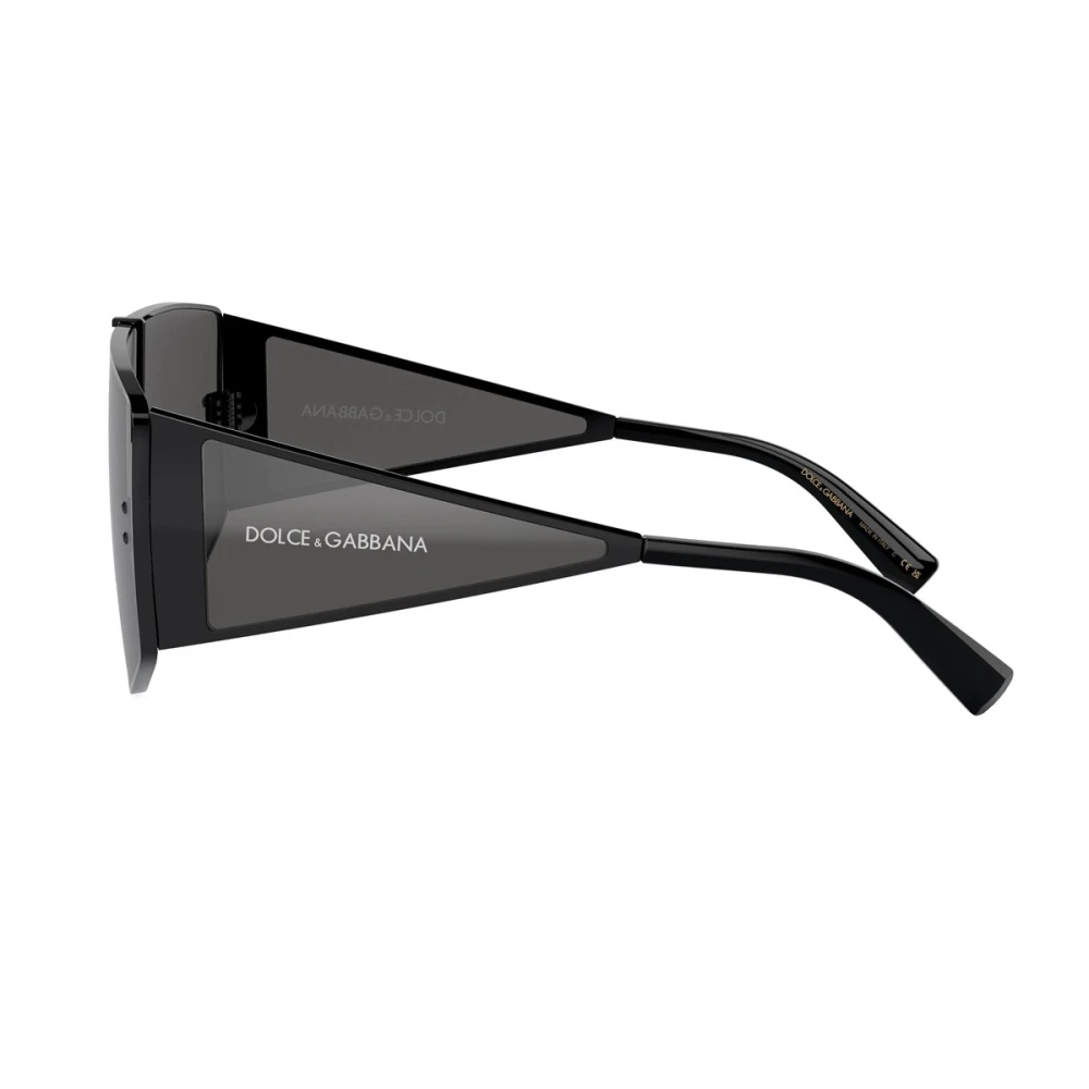 Lunettes de soleil noires en métal carré DG2305