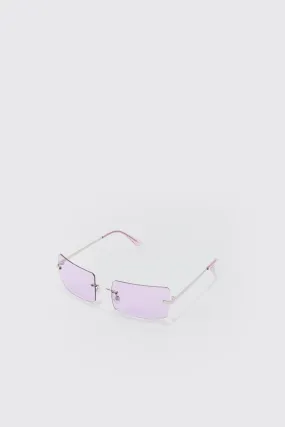 Lunettes de soleil rectangulaires violettes