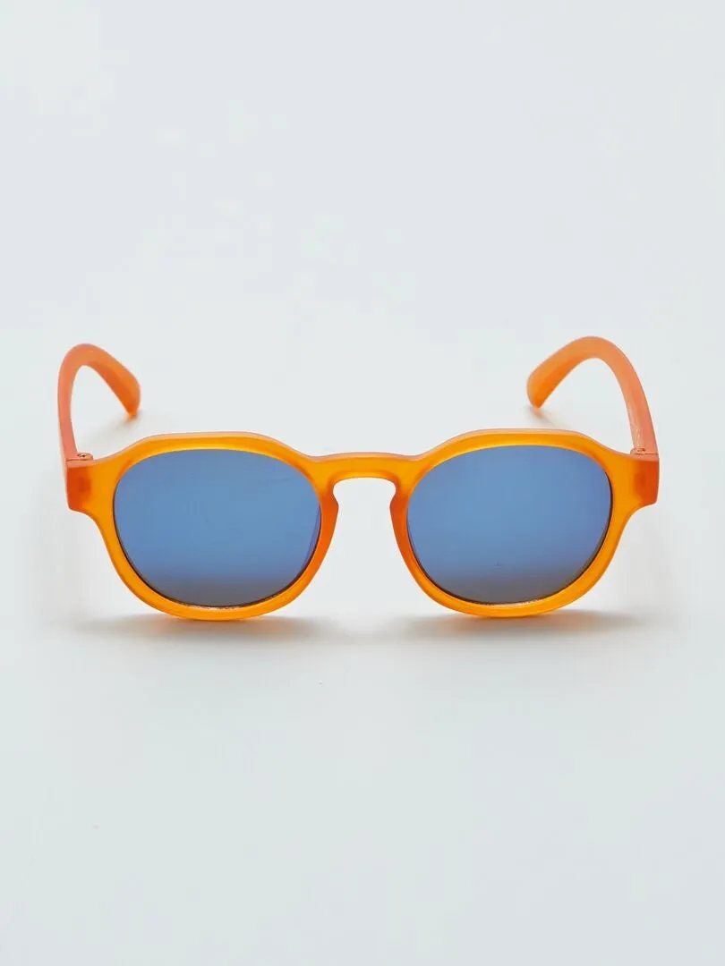 Lunettes de soleil translucide - Orange