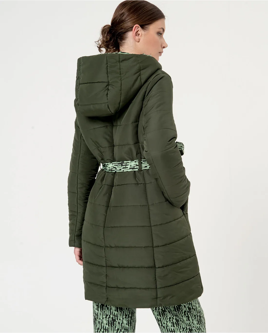 Manteau matelassé réversible Khaki