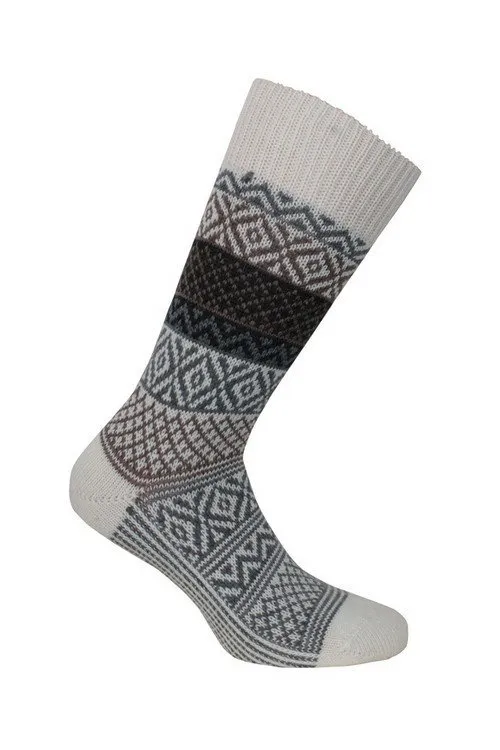 MI-CHAUSSETTES Grosse maille motif norvégien coloré laine/acrylique...