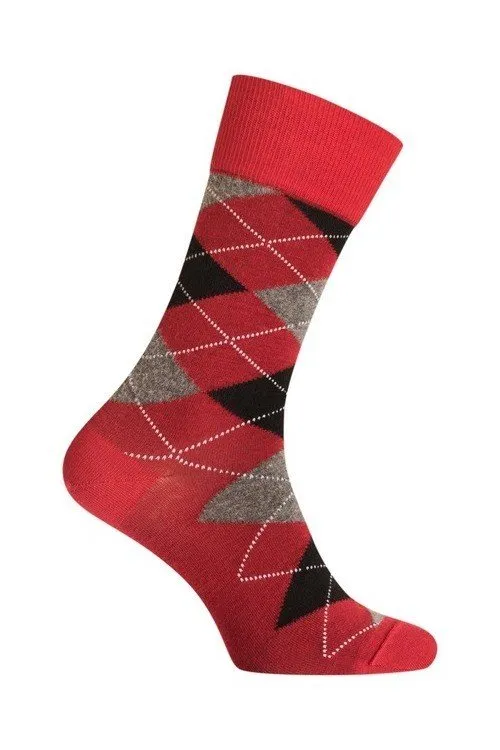 MI-CHAUSSETTES INTARSIA LAINE ANGORA - Sans couture - Rouge - Labon...