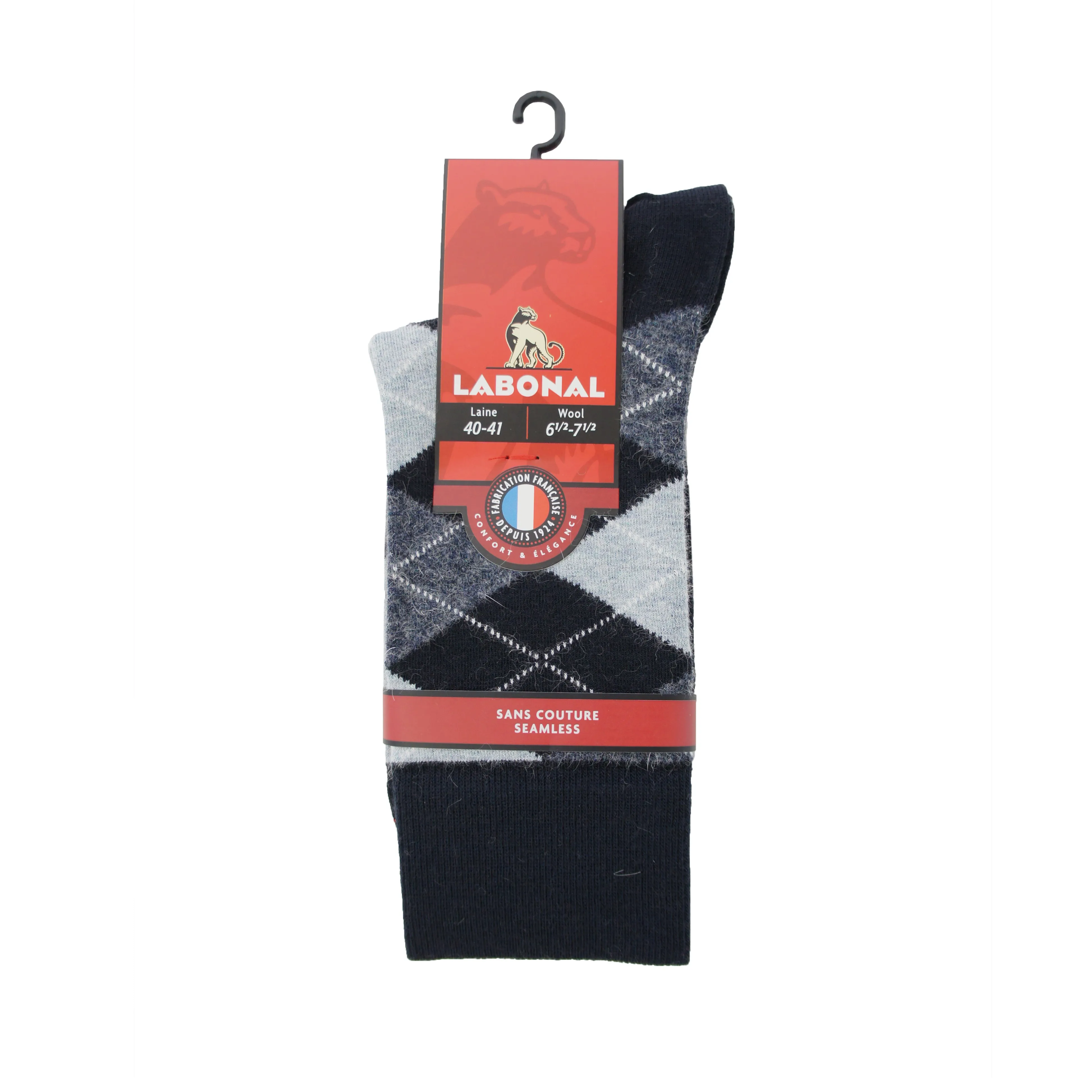 Mi-Chaussettes Laine Intarsia marine - Labonal : vente chaussettes ...