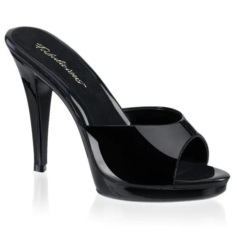 Mule plateforme noire pour femme petite et grande taille - C le pied 