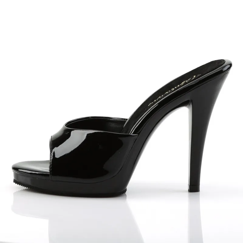 Mule plateforme noire pour femme petite et grande taille - C le pied 