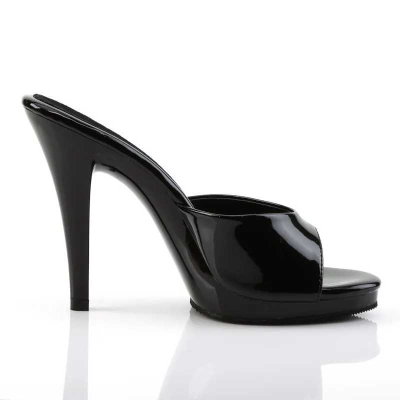 Mule plateforme noire pour femme petite et grande taille - C le pied 