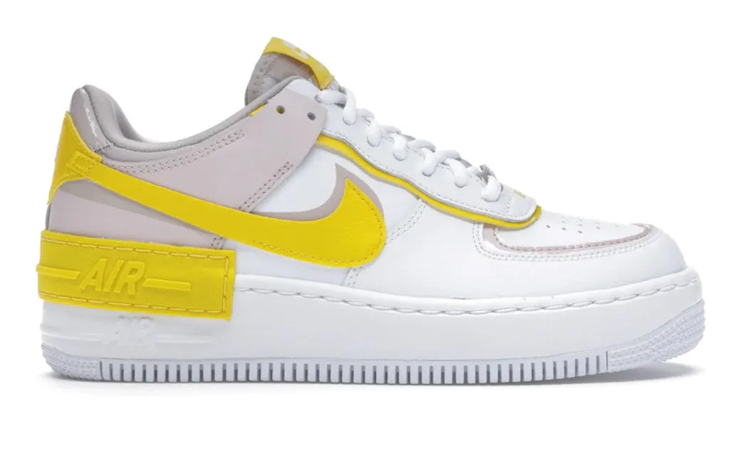 Nike Air Force 1 Shadow White Barely Rose Speed Yellow